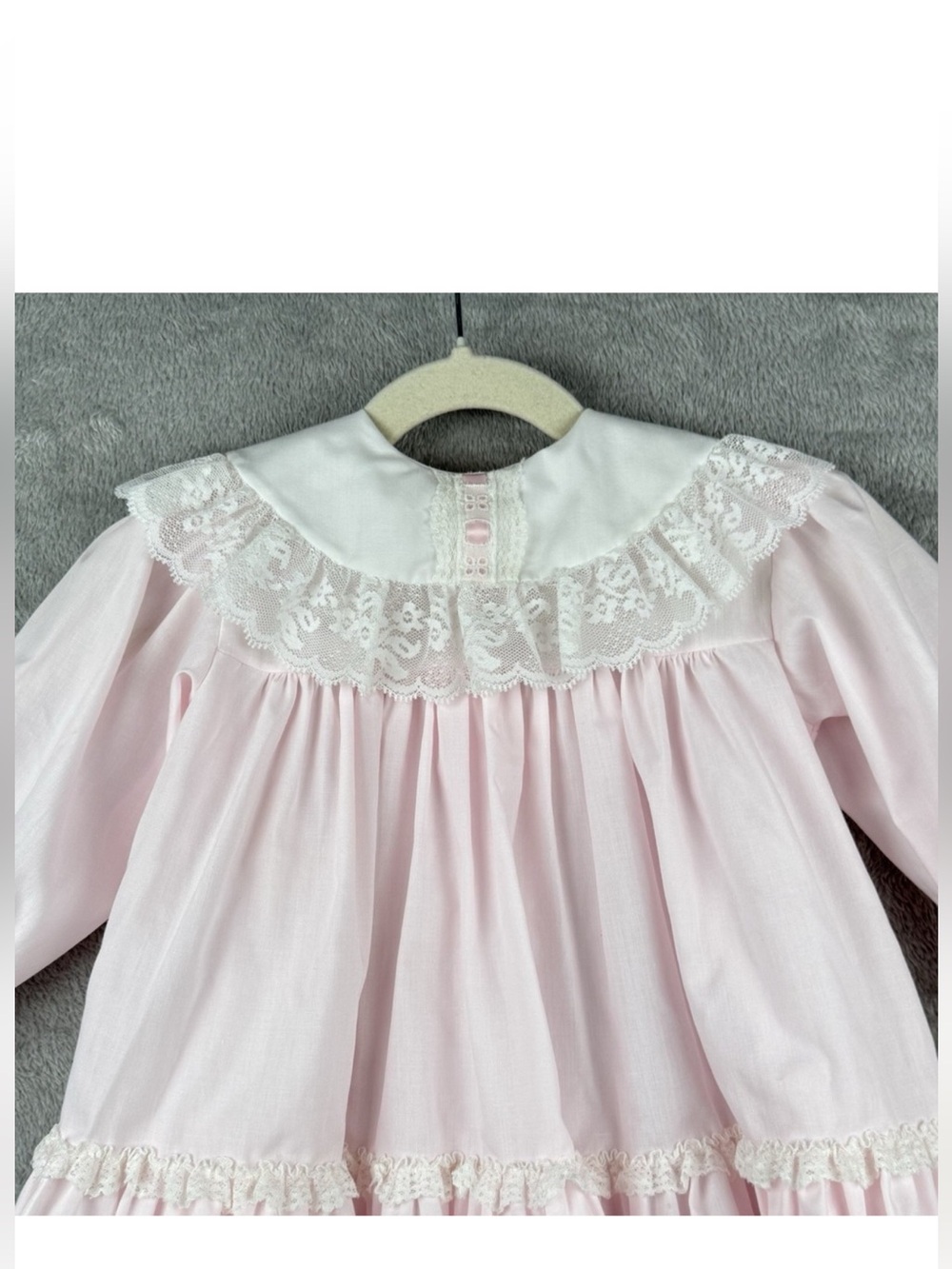 Classic Pink Lace-Yoke Formal Dress for Girls